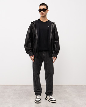 AMIRI Чорна футболка з принтом логотипа AMTOJR1041