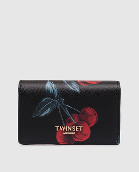 Twinset Чорне портмоне з принтом у вигляді вишень 261TL8030
