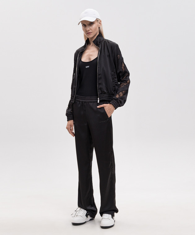 Off-White Черная футболка с принтом логотипа 2FA00630T изображение 2