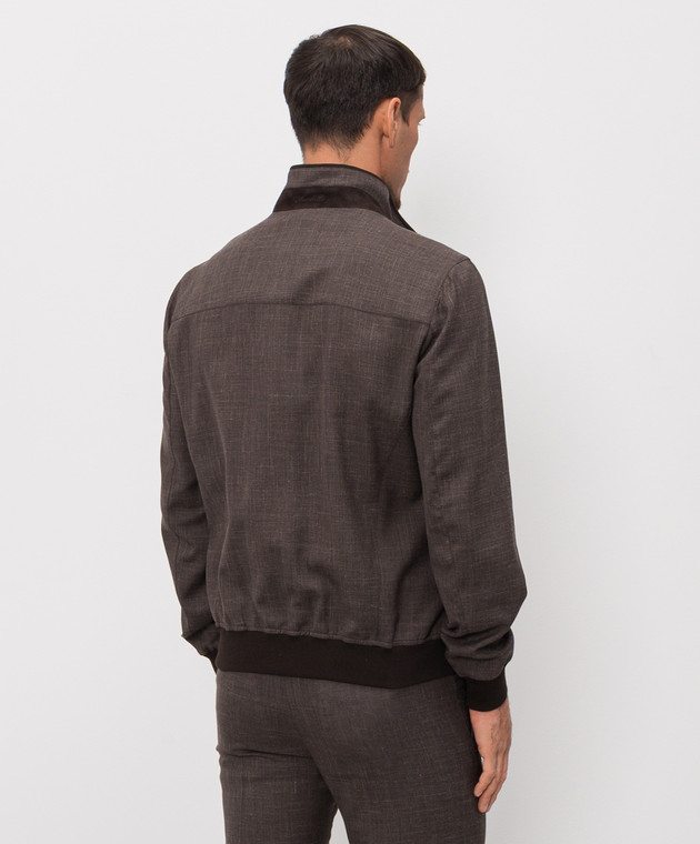 Enrico Mandelli Коричневая куртка из шерсти, шелка и льна 3T501B6020 изображение 4