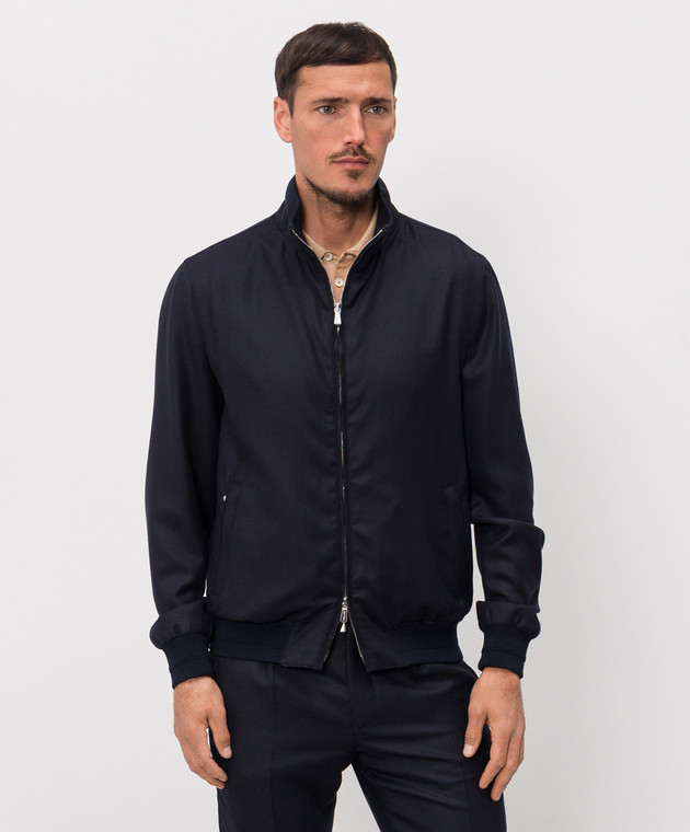 Enrico Mandelli Синяя куртка из кашемира 3T501B5607 изображение 3