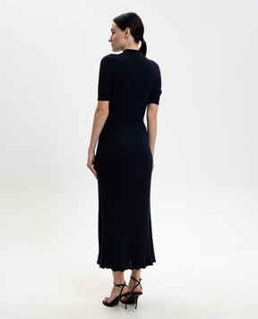Gabriela Hearst Синее платье Amor из шелка и кашемира X009403A003