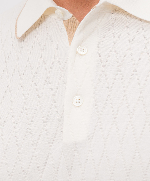 Castangia dal 1850 Поло цвета айвори в узор Q811839HSWS26 изображение 5