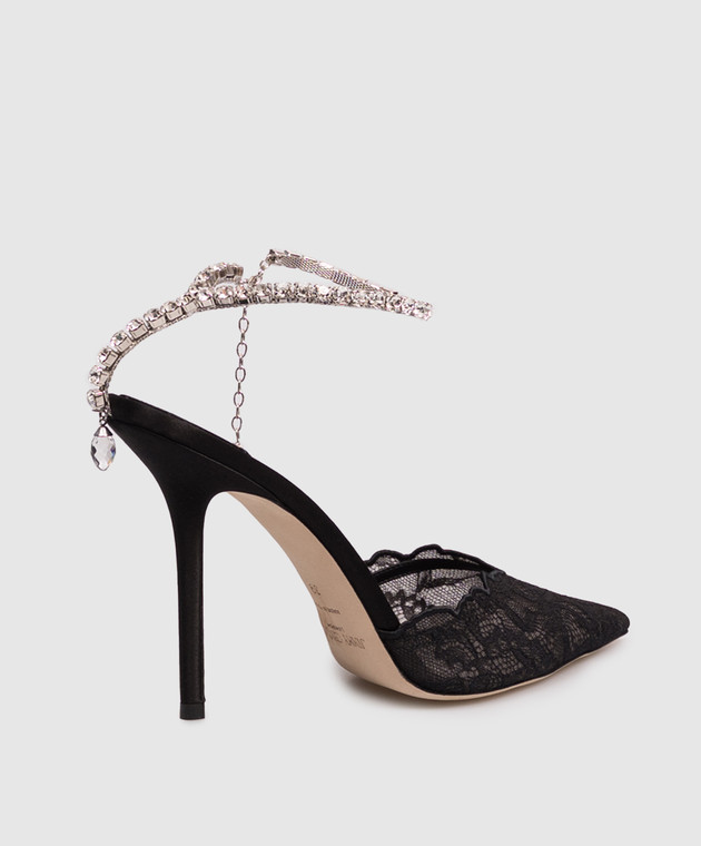 Jimmy Choo Черные слингбеки Saeda с кристаллами SAEDA100GQV изображение 3