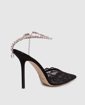 Jimmy Choo Чорні слінгбеки Saeda з кристалами SAEDA100GQV