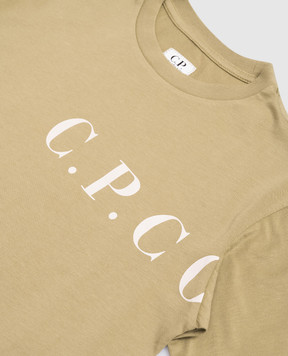 C.P. Company Детская футболка цвета хаки с логотипом C5M00LLAA171014