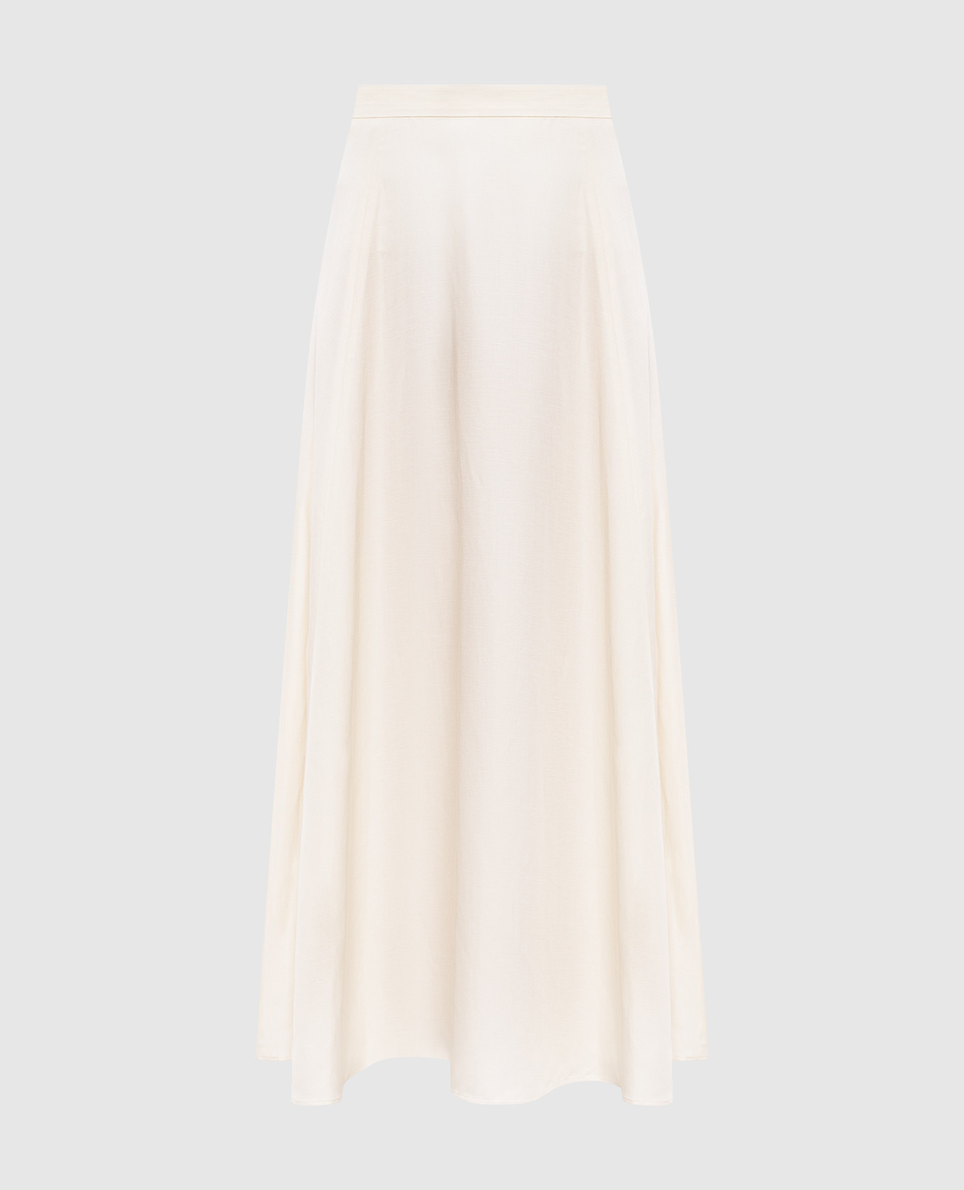 

Юбка макси цвета айвори с льном, Бежевый, Юбки-а-силуэта