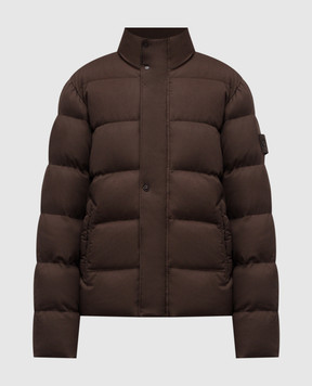Stone Island Коричневый пуховик из шерсти с логотипом K2S154100100S0F26