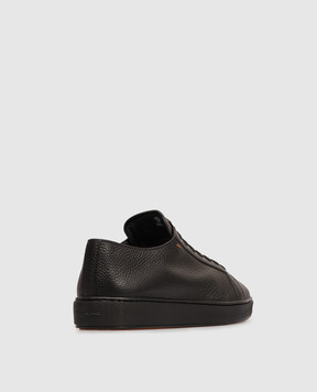 Santoni Чорні шкіряні кросівки з патчем логотипа MBCD21571NEAKMMD