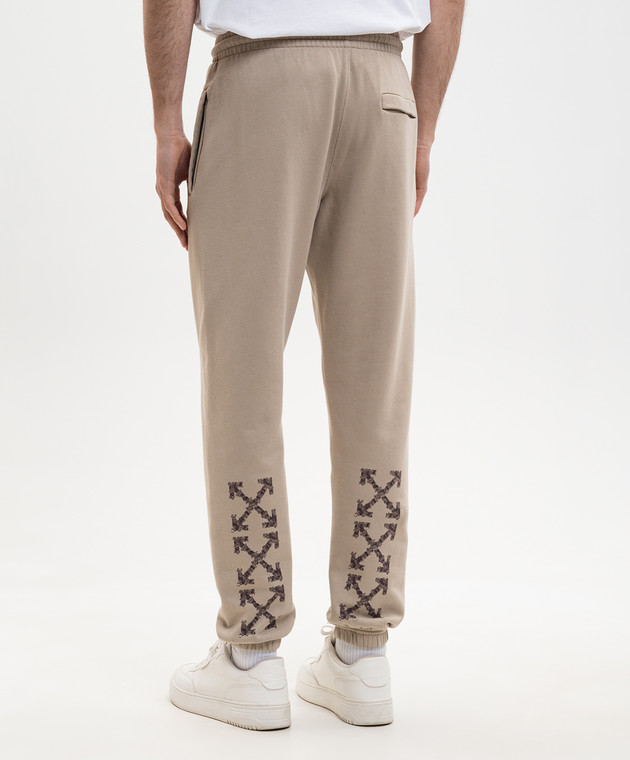 Off-White Бежеві джогери з принтом логотипа 44MCH057S26F001 зображення 4