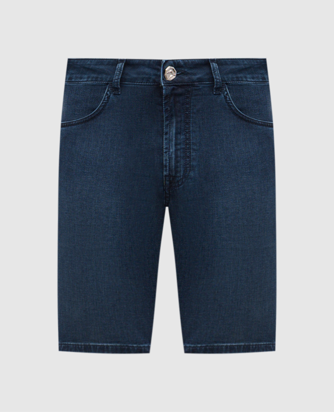 

Синие джинсовые шорты с патчем логотипа, Синий, Шорты