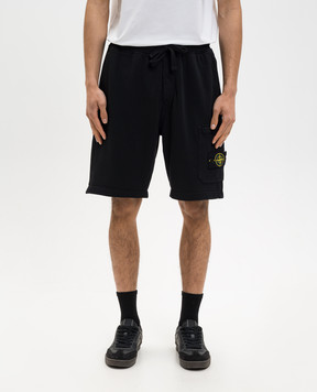 Stone Island Чорні шорти з патчем логотипа L1S156200011S0051