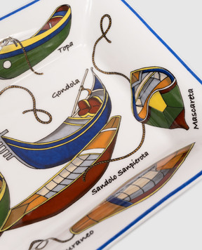 Geminiano Cozzi 1765 Біла порцелянова прямокутна тарілка для дрібниць Venezia в подарунковій коробці AEBMC80209077