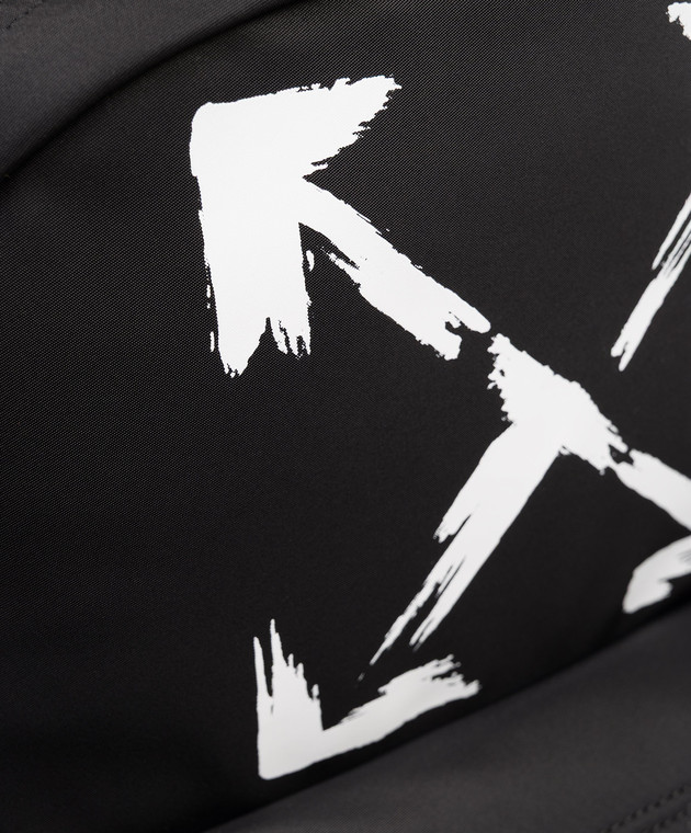 Off-White Детский черный рюкзак с принтом эмблемы OBNB001S26FAB001 изображение 4