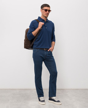 Stefano Ricci Сині джинси з фактурним логотипом MST61B2011T0047