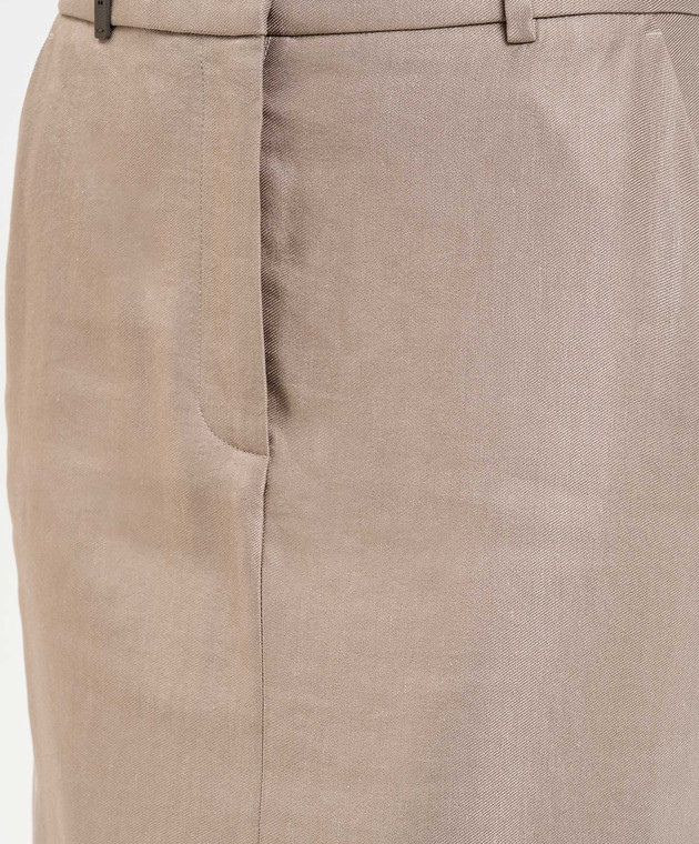 Peserico Бежева спідниця з льоном P05143Z01921 зображення 5