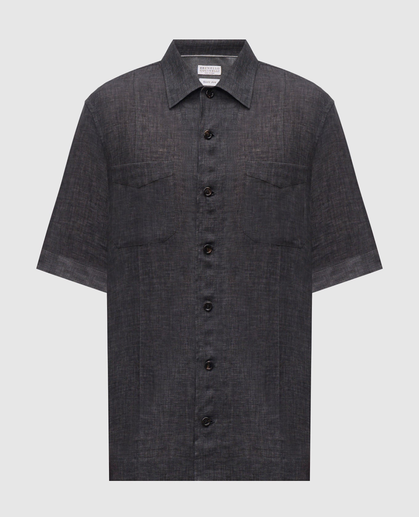 Серая рубашка из льна