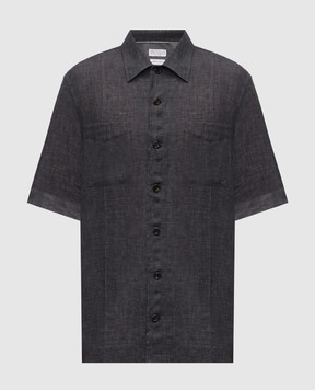Brunello Cucinelli Серая рубашка из льна MF6300619