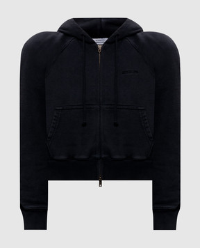 Vetements Черная укороченная спортивная куртка с акцентными плечами WE76ZU508B