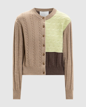 3.1 Phillip Lim Бежевый кардиган с шерстью альпаки в узор E26170520AMC