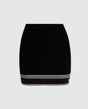 AMIRI Черная юбка мини из шерсти в рубчик AWBMSK1008