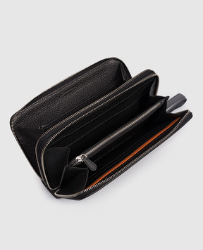 Santoni Чорний великий гаманець з тисненням логотипа UFPPA2886FOAITB