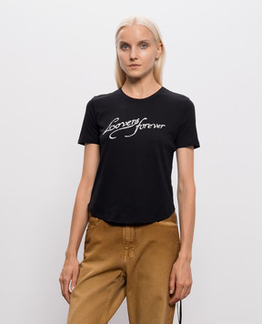 Ann Demeulemeester Черная футболка Floor Micro B0014240FA206