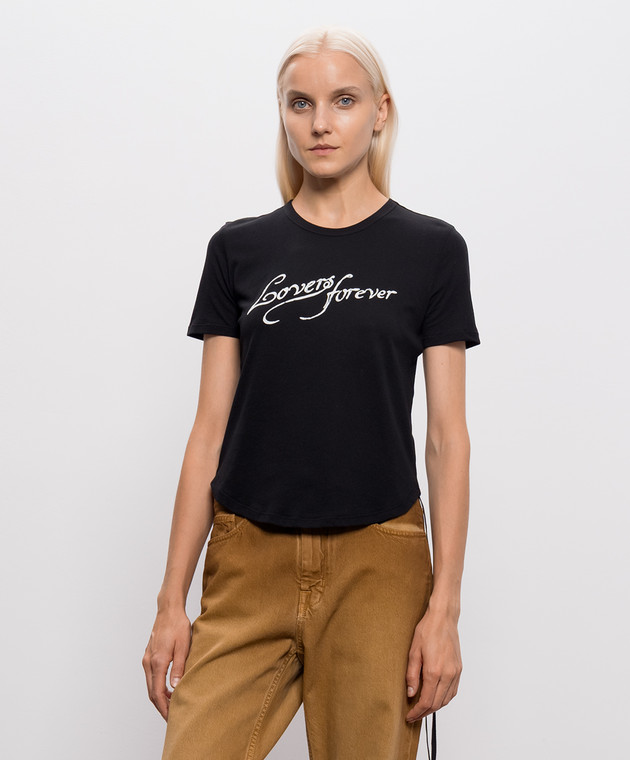 Ann Demeulemeester Черная футболка Floor Micro B0014240FA206 изображение 3