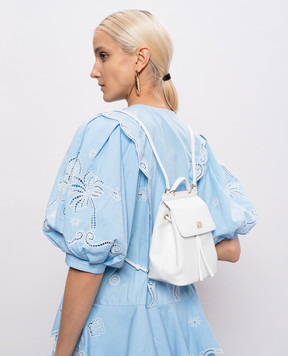 Dolce&Gabbana Детский белый кожаный рюкзак с логотипом EB0264A1065