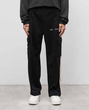 Palm Angels Чорні спортивні штани в стилі карго з логотипом PMCJ04BF25FAB001