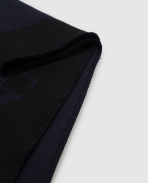 Canali Синій шарф з вовни з логотипом TF0032306