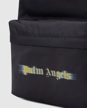 Palm Angels Черный рюкзак с принтом логотипа Blurred PBNB018F25FAB001