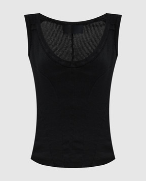 Marc Le Bihan Черная майка в рубчик 2841