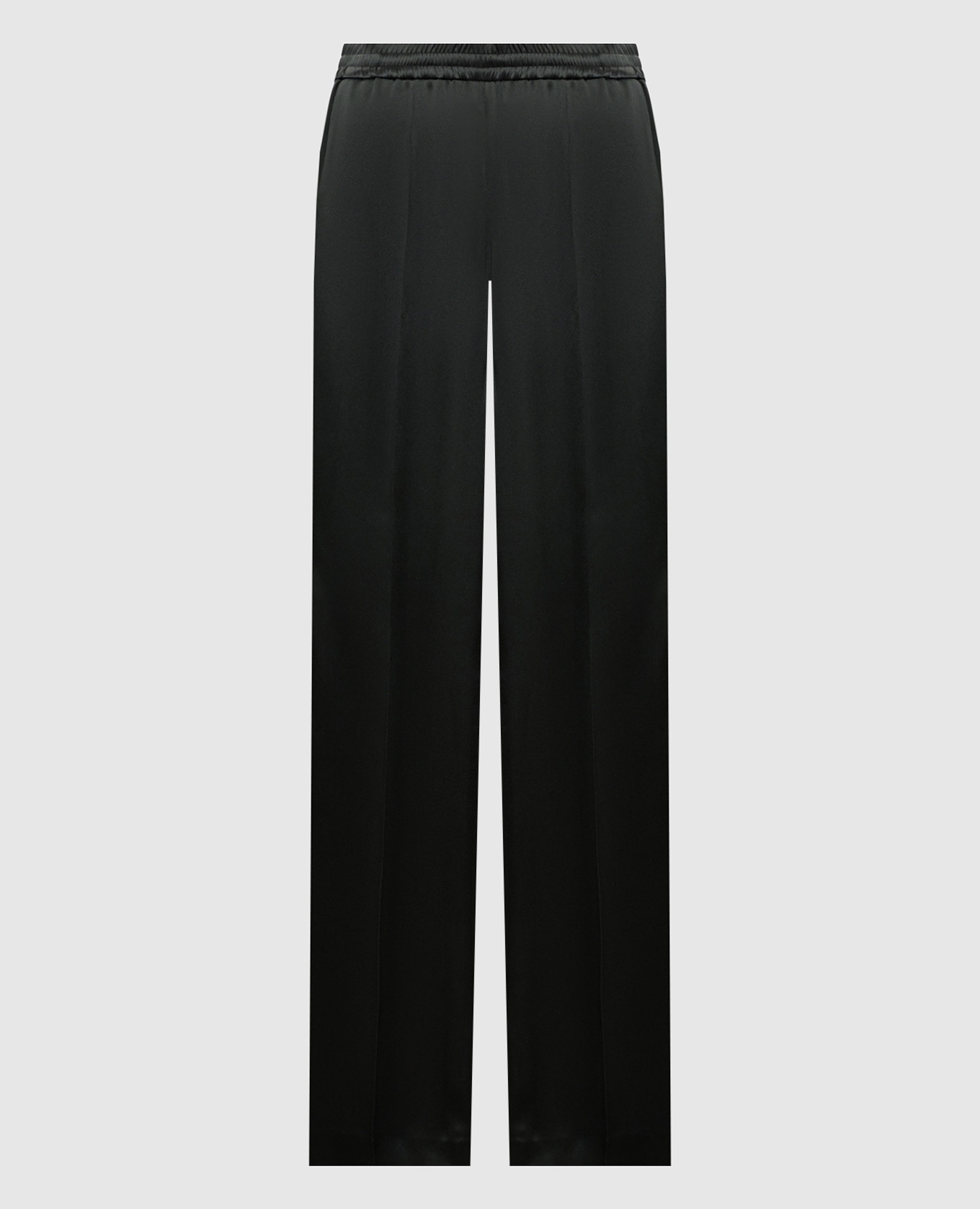 Зеленые спортивные штаны из шелка с лампасами