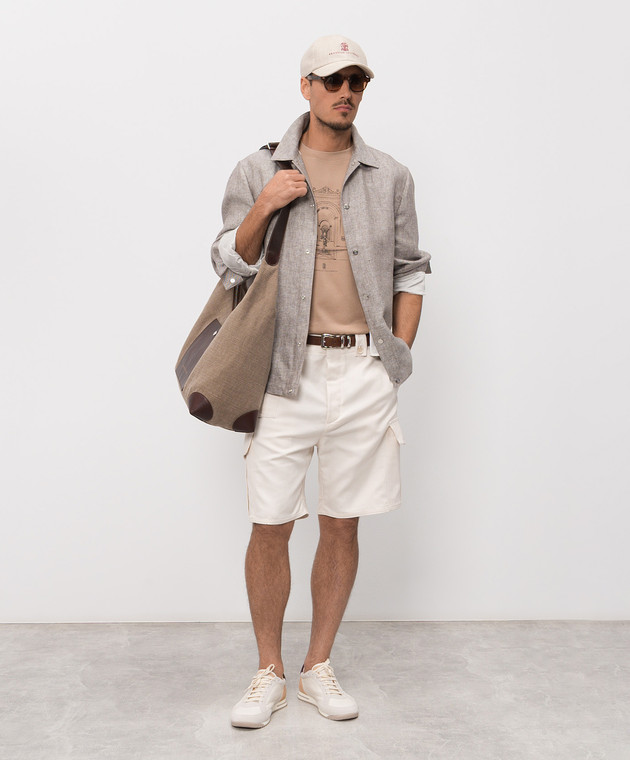 Brunello Cucinelli Сіра куртка з конопель та льону MH5486589P зображення 2