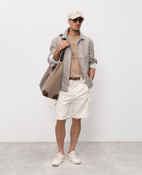 Brunello Cucinelli Серая куртка из конопли и льна MH5486589P