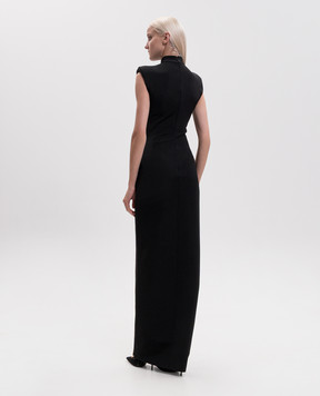 Balmain Чорна сукня з блискавкою FF0RP900JL05