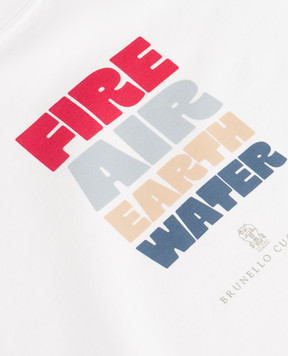 Brunello Cucinelli Детская белая футболка с принтом B0B13T179A