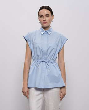 Peserico Голубая рубашка с цепочкой мониль A0681901979