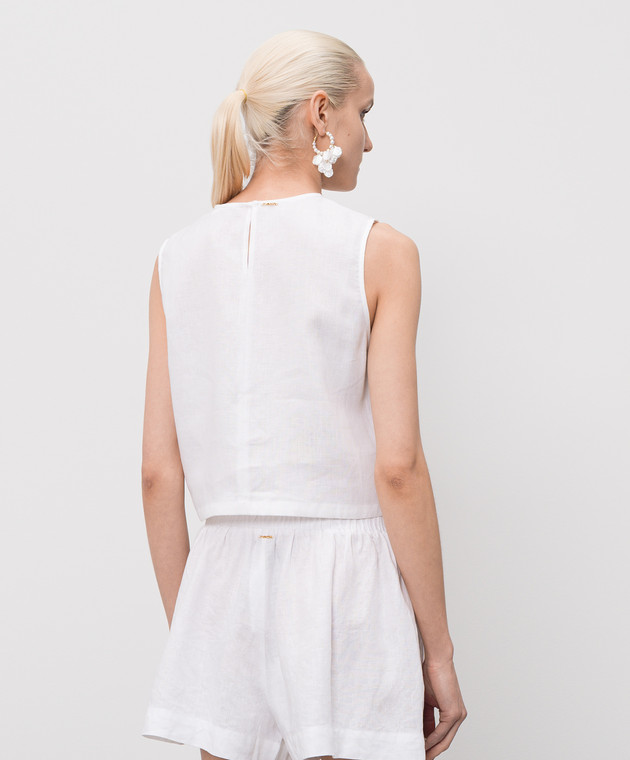 Twinset Білий топ з льону 261TT2303 зображення 4