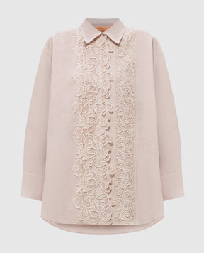 Ermanno Scervino Life Рожева сорочка з льону з мереживом D484K611GQI