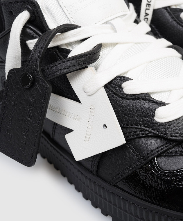 Off-White Черные кожаные кроссовки 3.0 Floating Arrow OMIA244S26LEA001 изображение 5