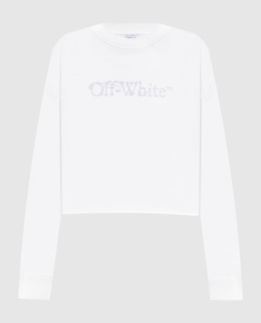 Off-White Білий укорочений світшот City Nature 2FE00514T