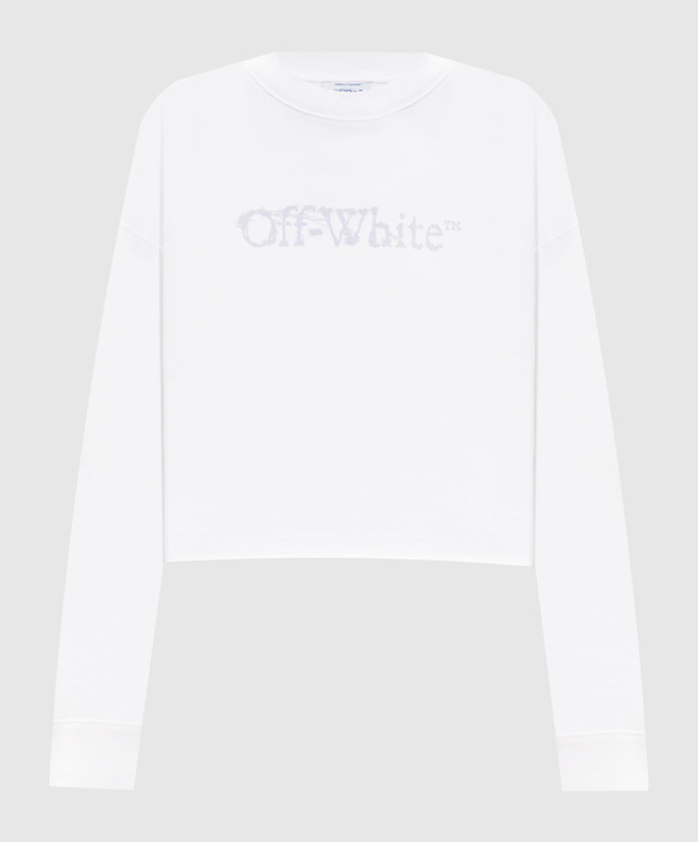 Off-White Білий укорочений світшот City Nature 2FE00514T