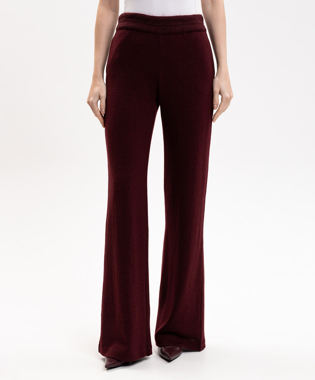 Ermanno Scervino Life Бордові штани кльош з вовною D494P708XJO зображення 3