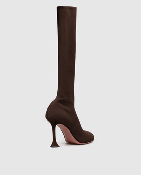 Amina Muaddi Коричневые сапоги Veneda Stretch 14S362517VEN