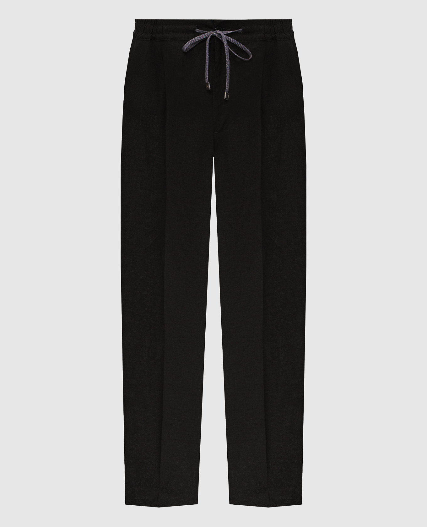 Черные брюки из льна