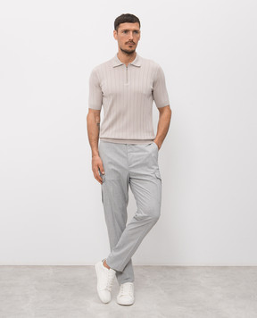 Peserico Бежевое поло с шелком R59464F1809317