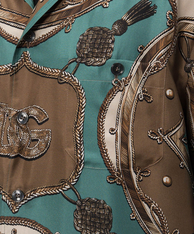 Dolce&Gabbana Сорочка із шовку в брендовий принт G5JH9THI12C зображення 5