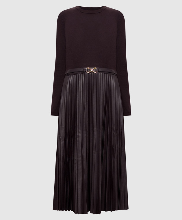 Twinset Коричнева сукня з плісуванням 262TT3430
